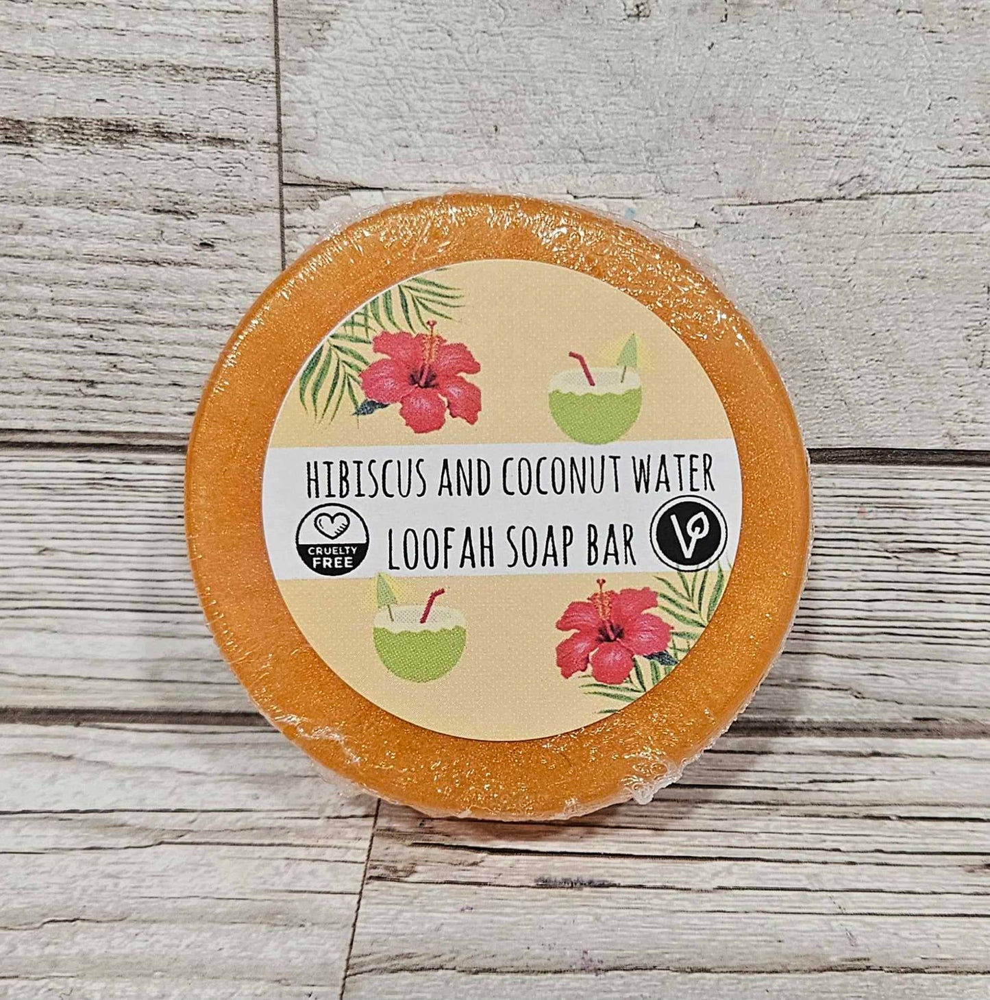 Hibiscus and Coconut Water Loofah Soap Bar