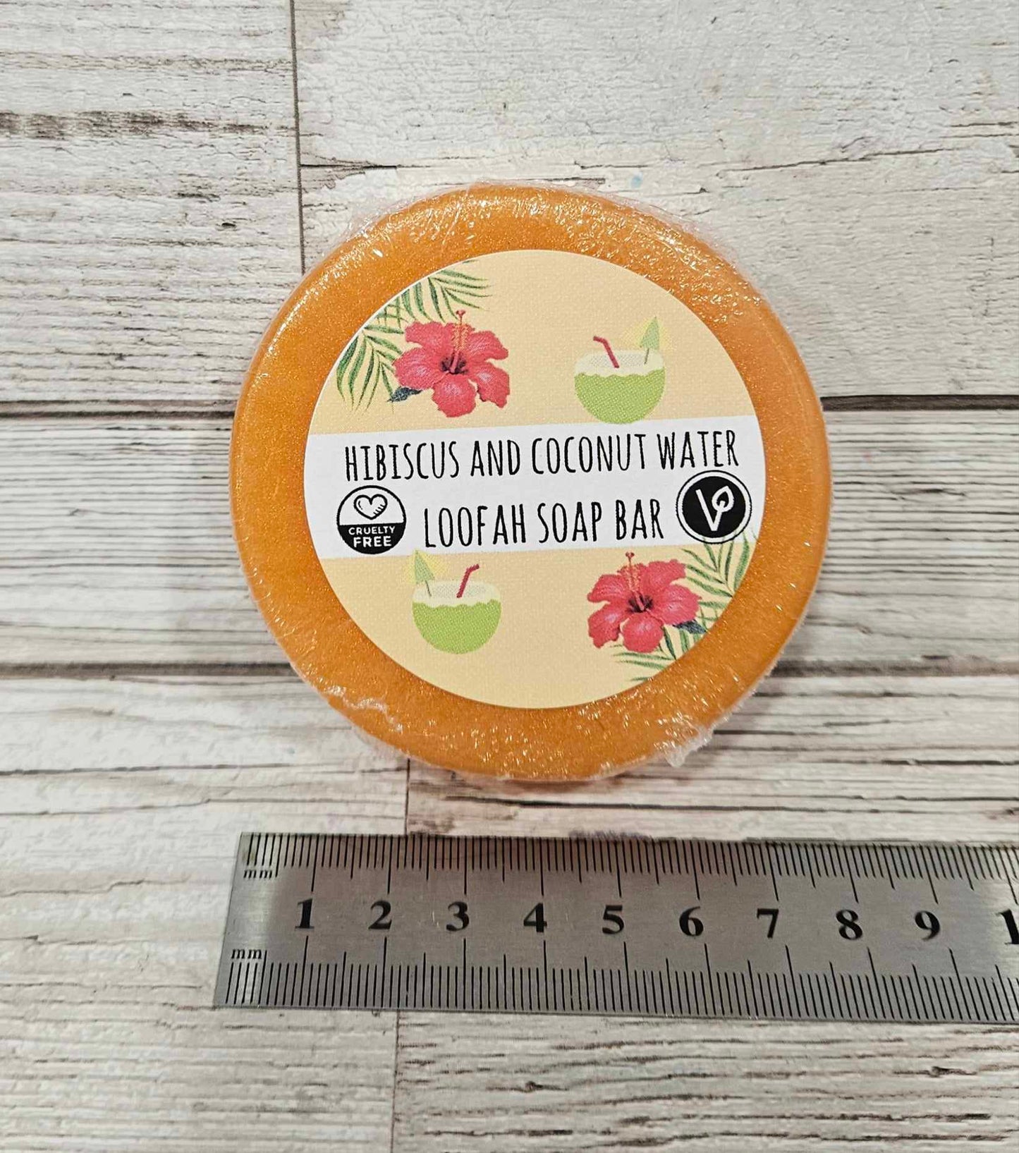 Hibiscus and Coconut Water Loofah Soap Bar