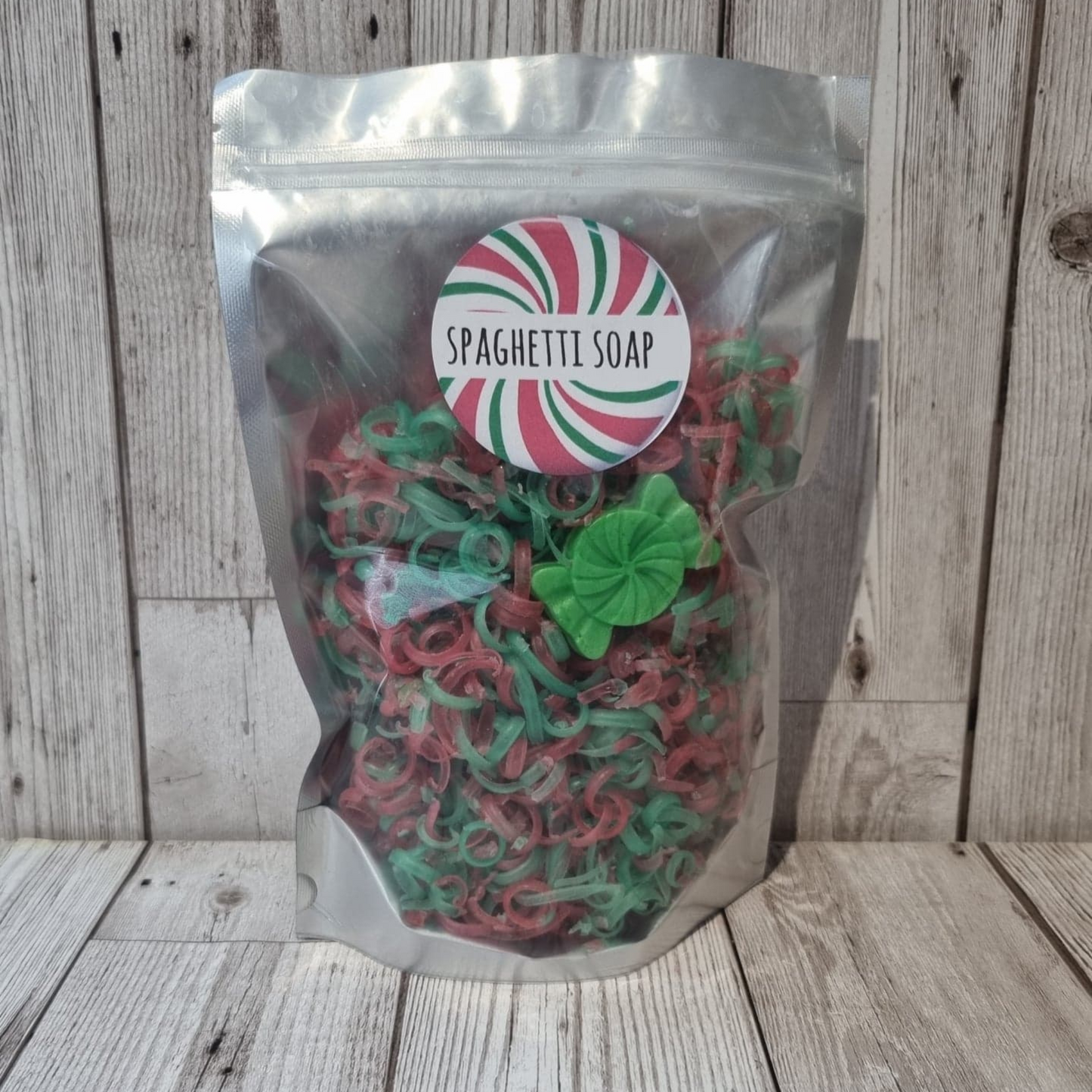 'Peppermint Candy Cane' Spaghetti Soap