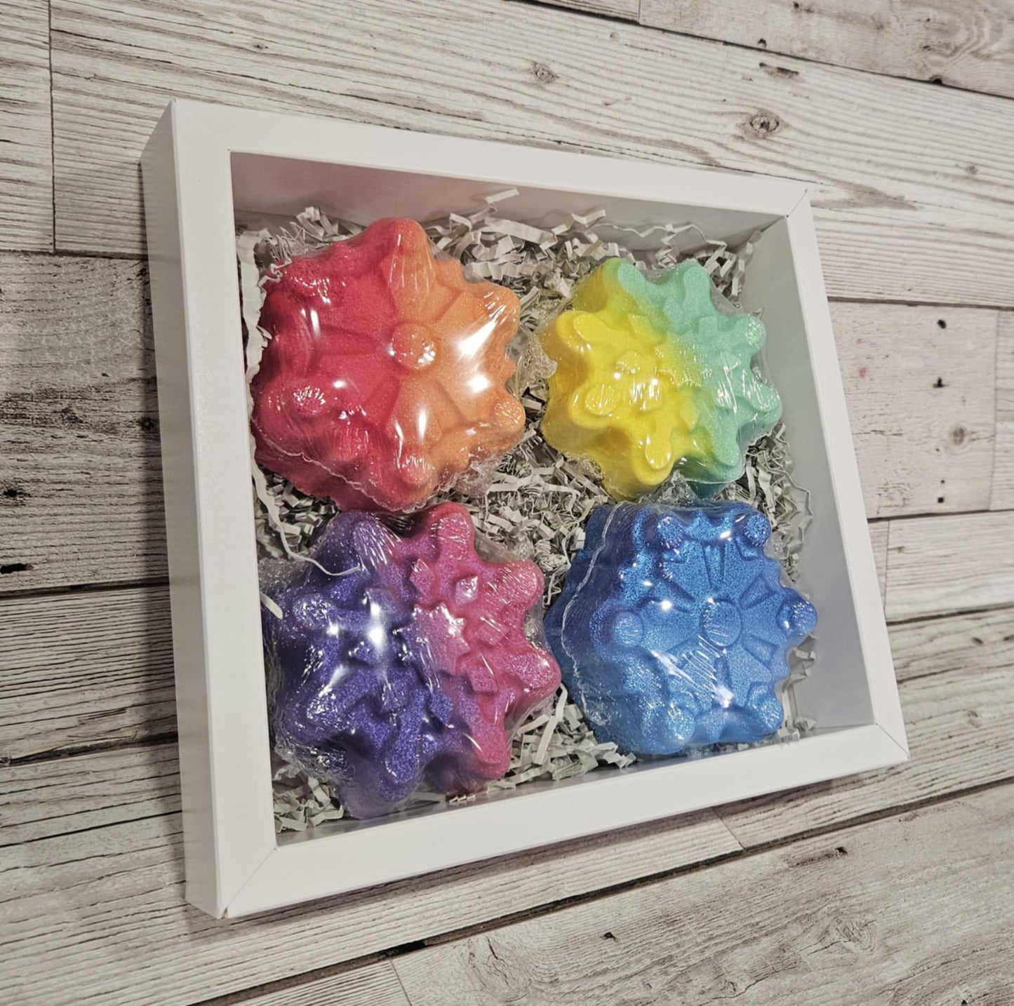Rainbow Snowflakes Set of 4 Bath Bombs