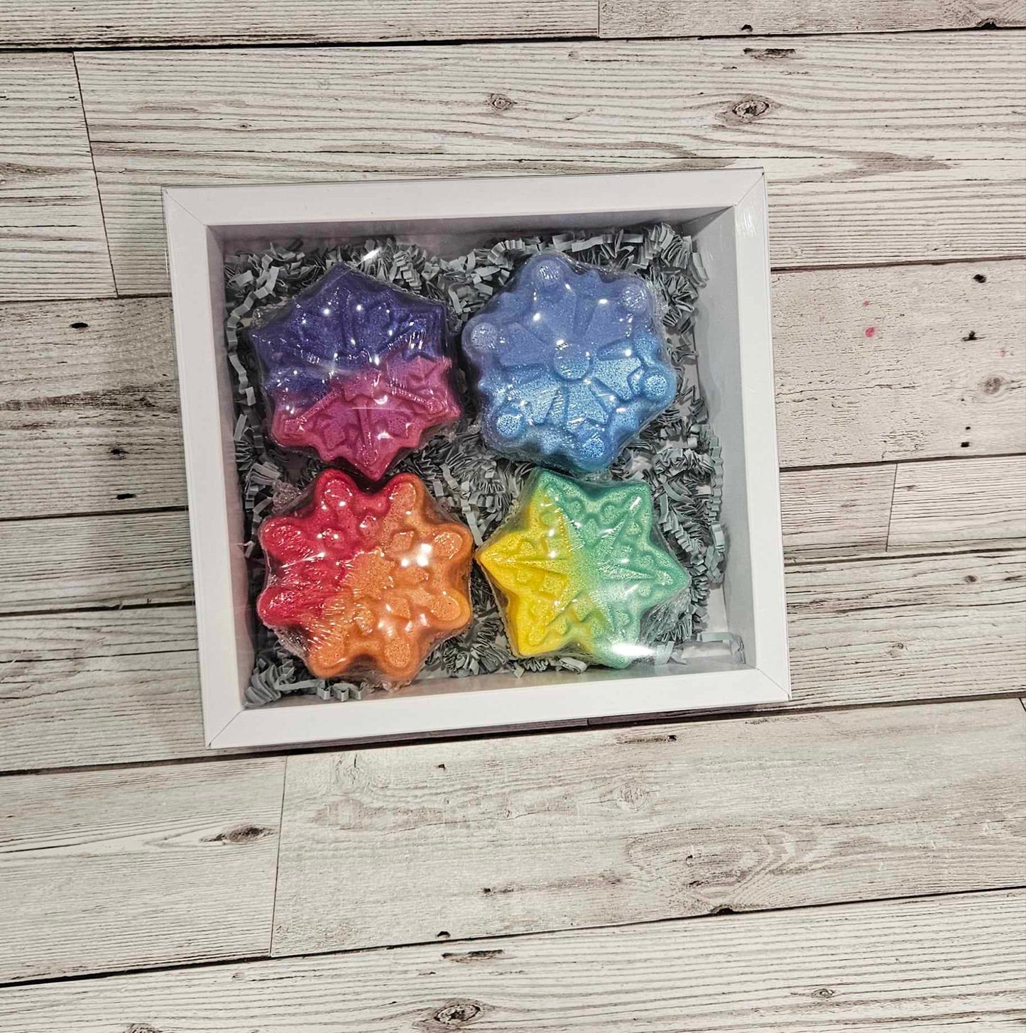 'Rainbow Snowflakes' Set of 4 Bath Bombs