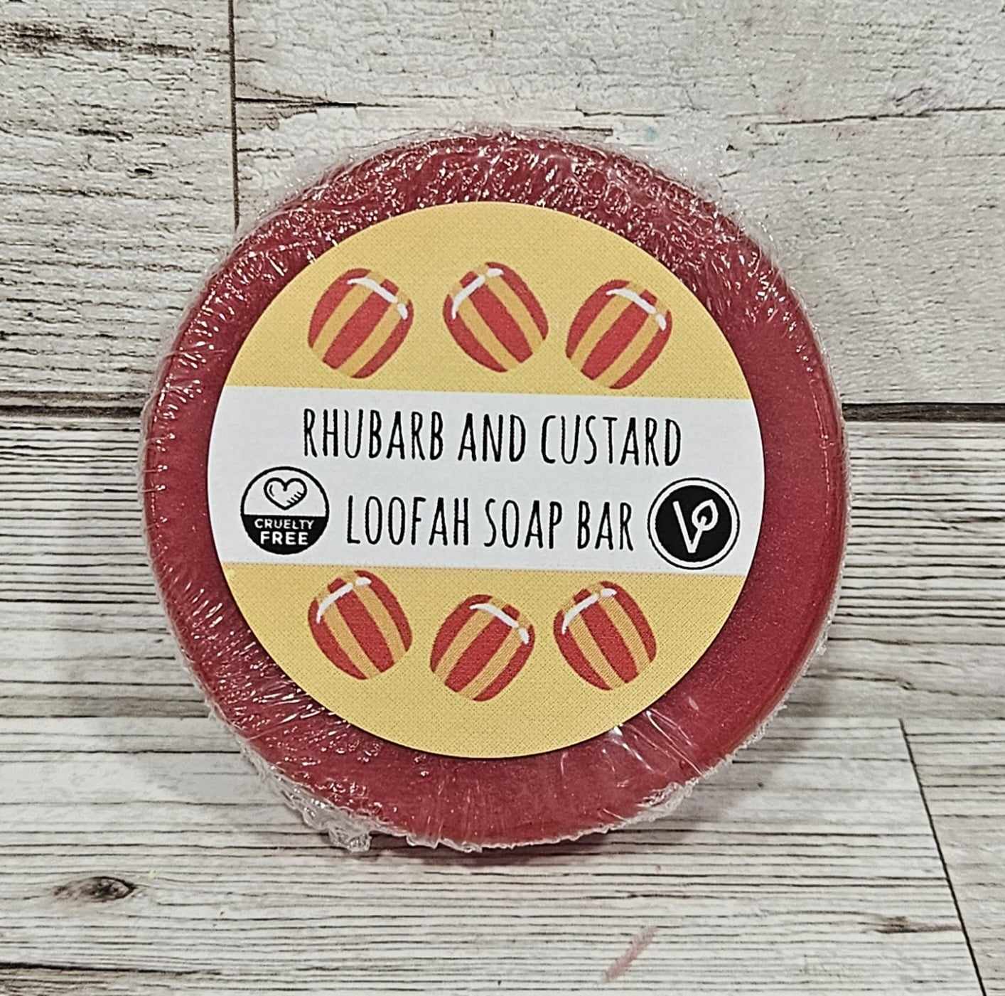 Rhubarb and Custard Loofah Soap Bar