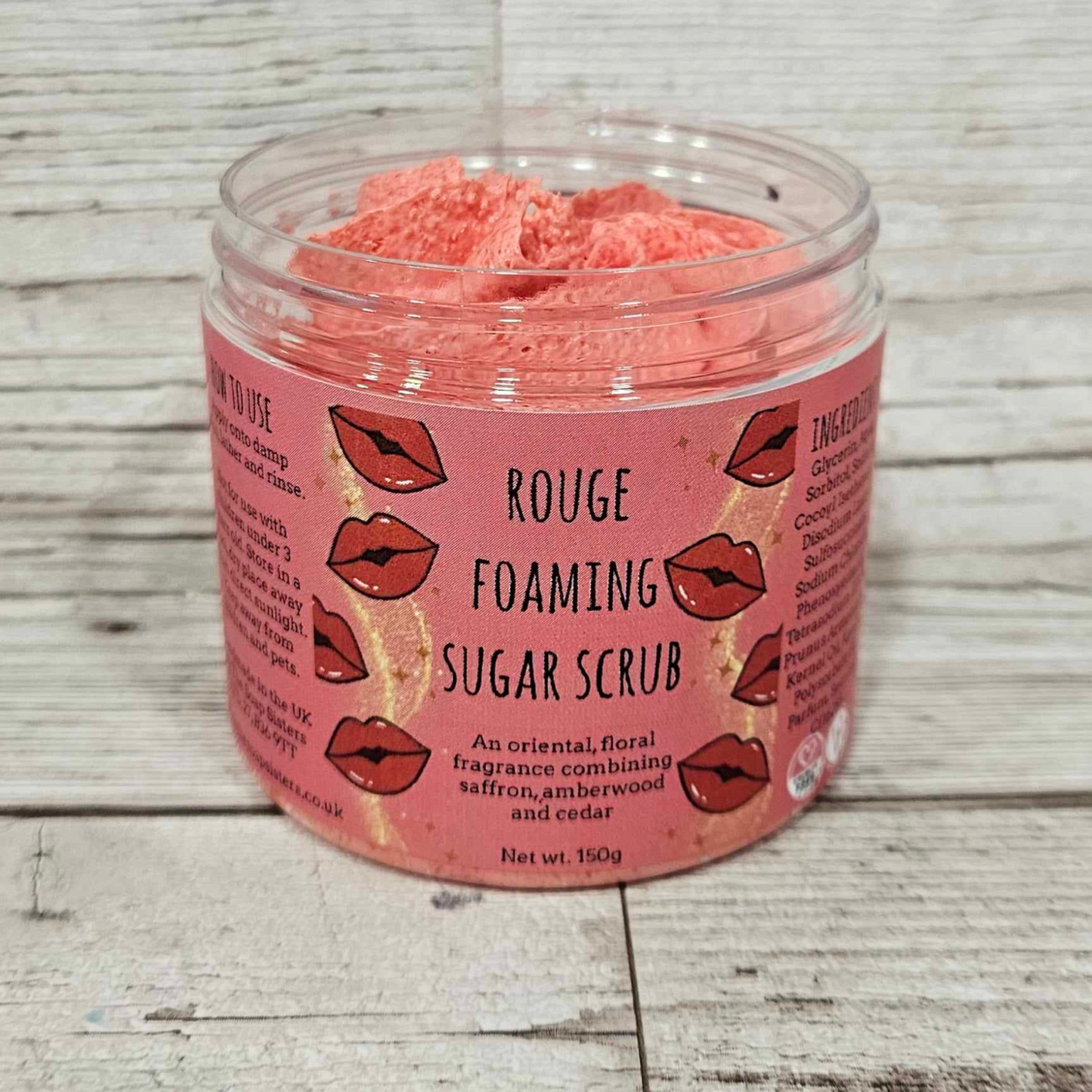 'Rouge' Foaming Body Sugar Scrub-150g