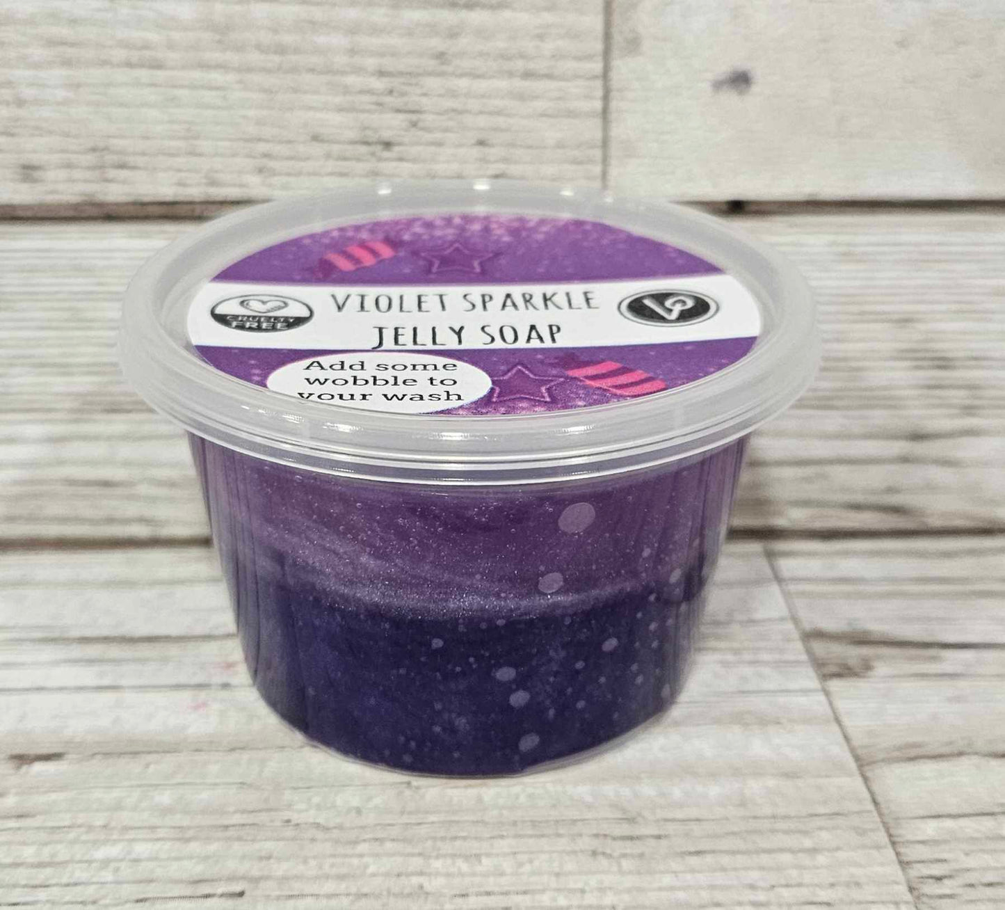 Violet Sparkle Jelly Soap- 100g Pot
