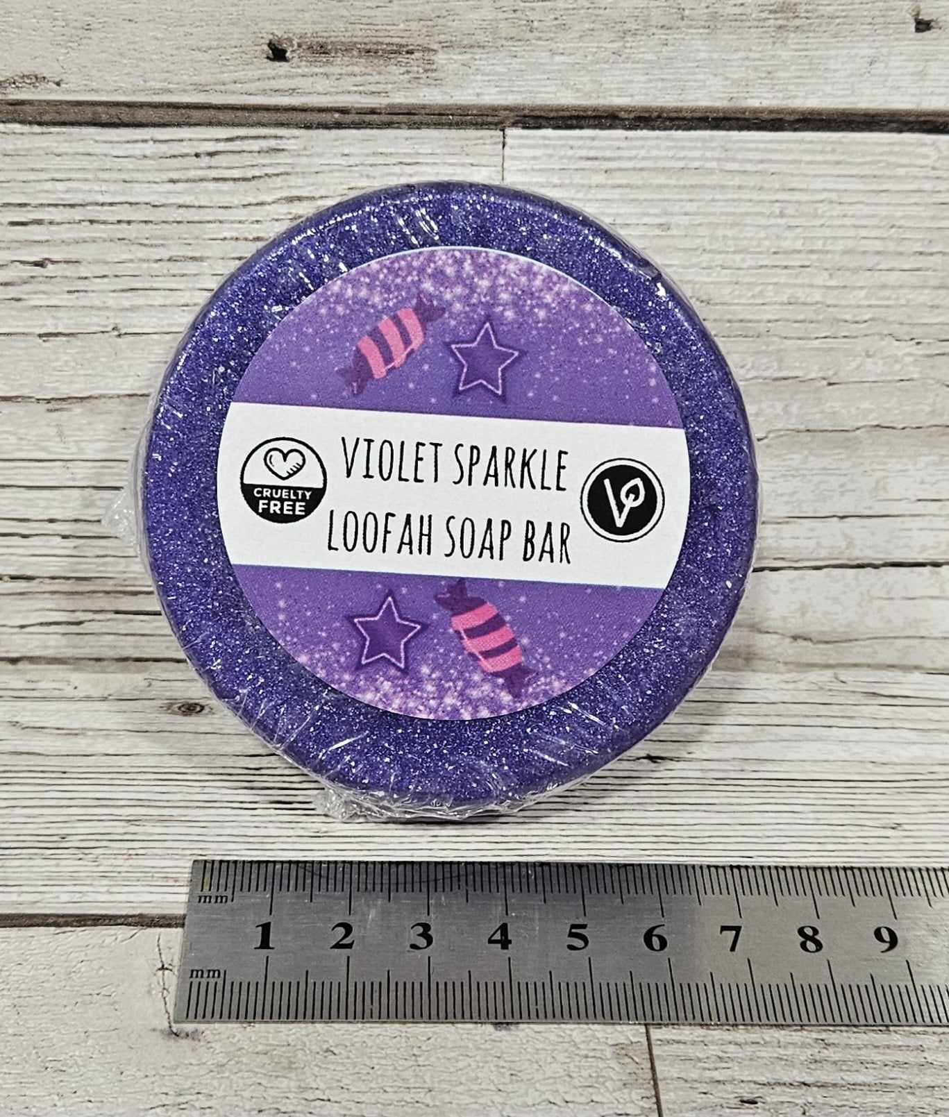 Violet Sparkle Loofah Soap Bar