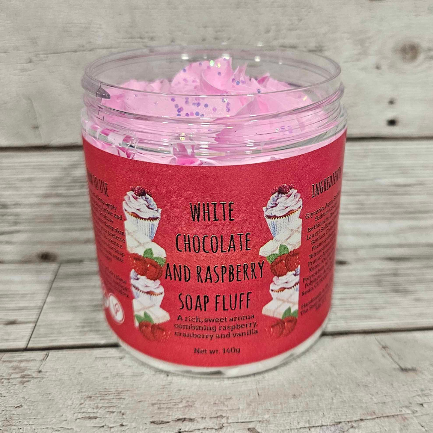 White Chocolate and Raspberry Whipped Soap Fluff