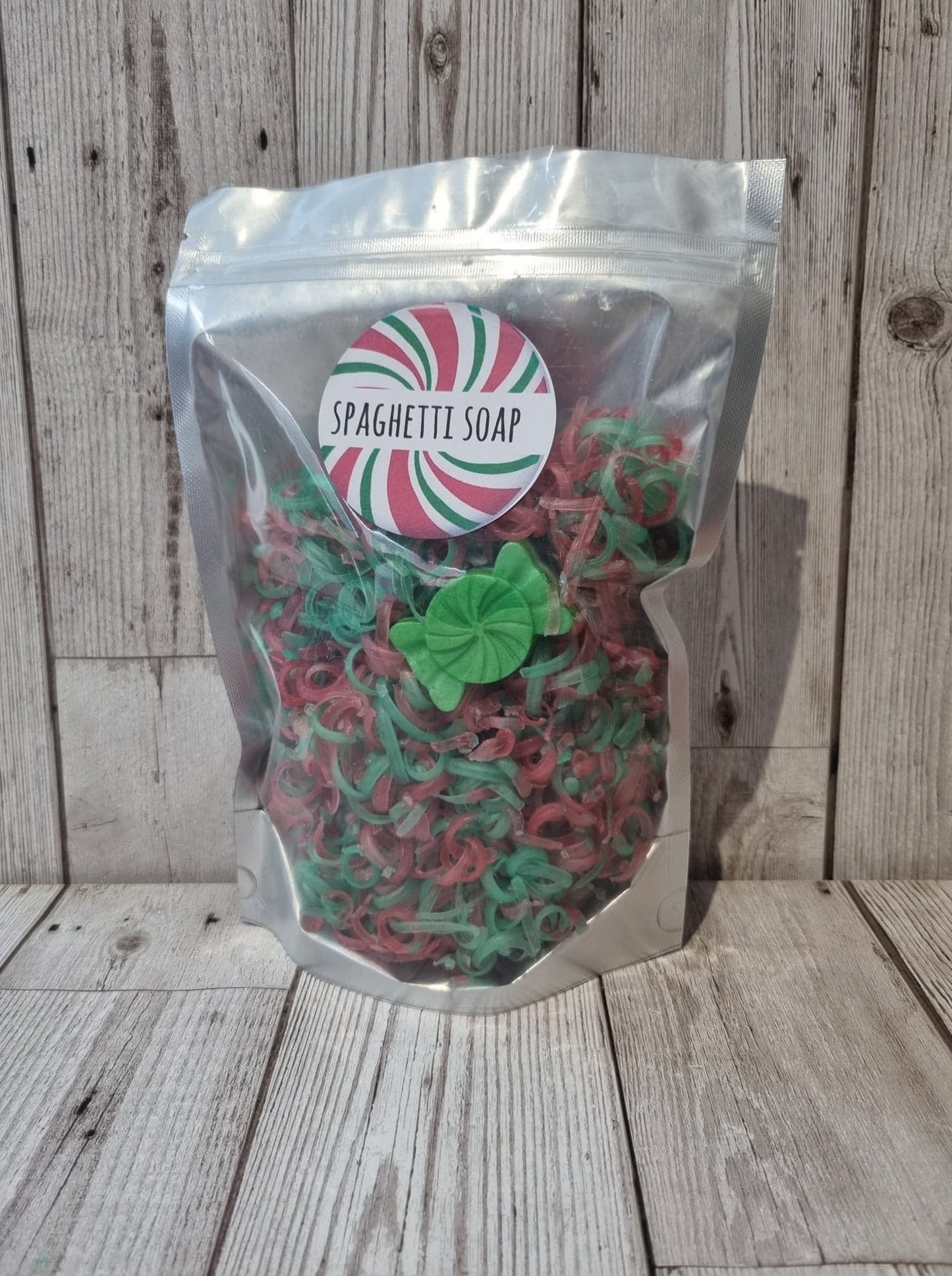 'Peppermint Candy Cane' Spaghetti Soap