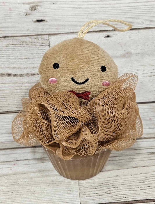Christmas Cuties Shower Scrubbie GINGERBREAD AND SANTA
