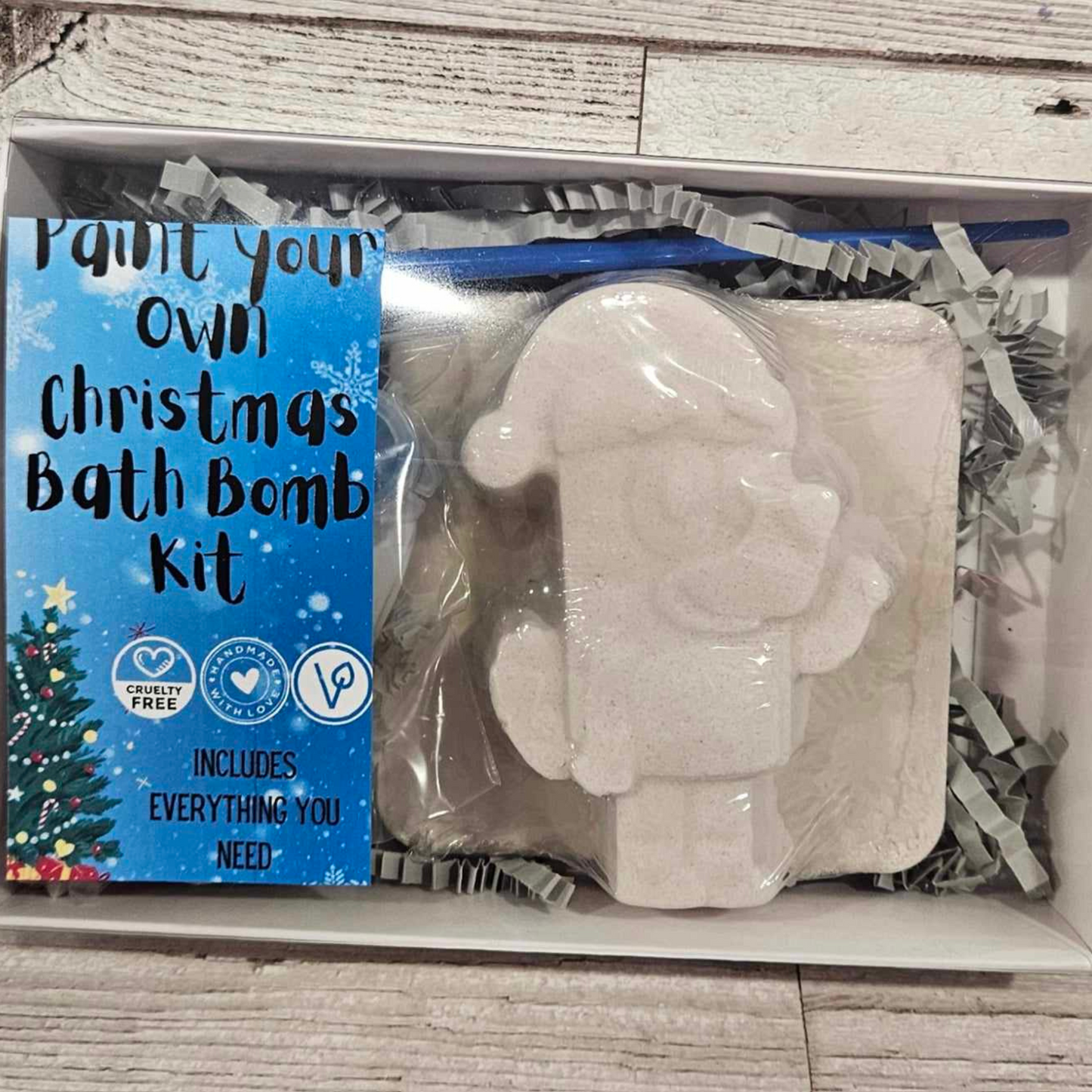 Christmas Blue Dog Paint your own Bath Bomb Kit