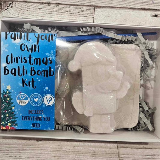 Christmas Blue Dog Paint your own Bath Bomb Kit