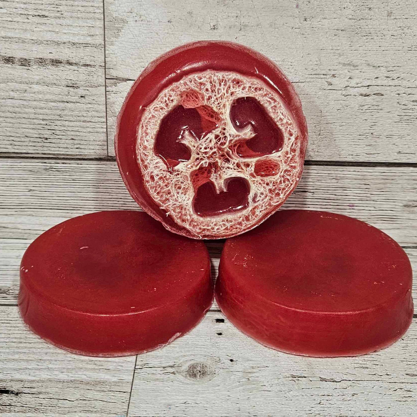 'Rhubarb and Custard' Loofah Soap Bar