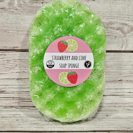 'Strawberry and Lime' Exfoliating Soap Sponge